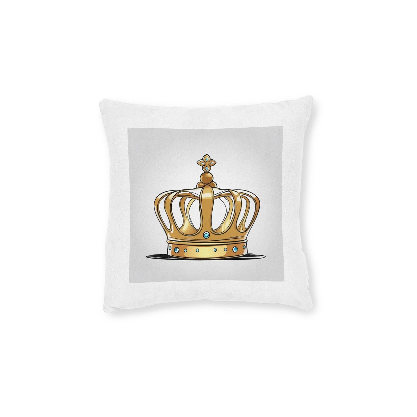 Royal Pillow Decoration for Young Queen, Bed Chamber Throw Pillow, Crown Design, Square Pillowcase, Bedroom Accessories, Princess Room Decor