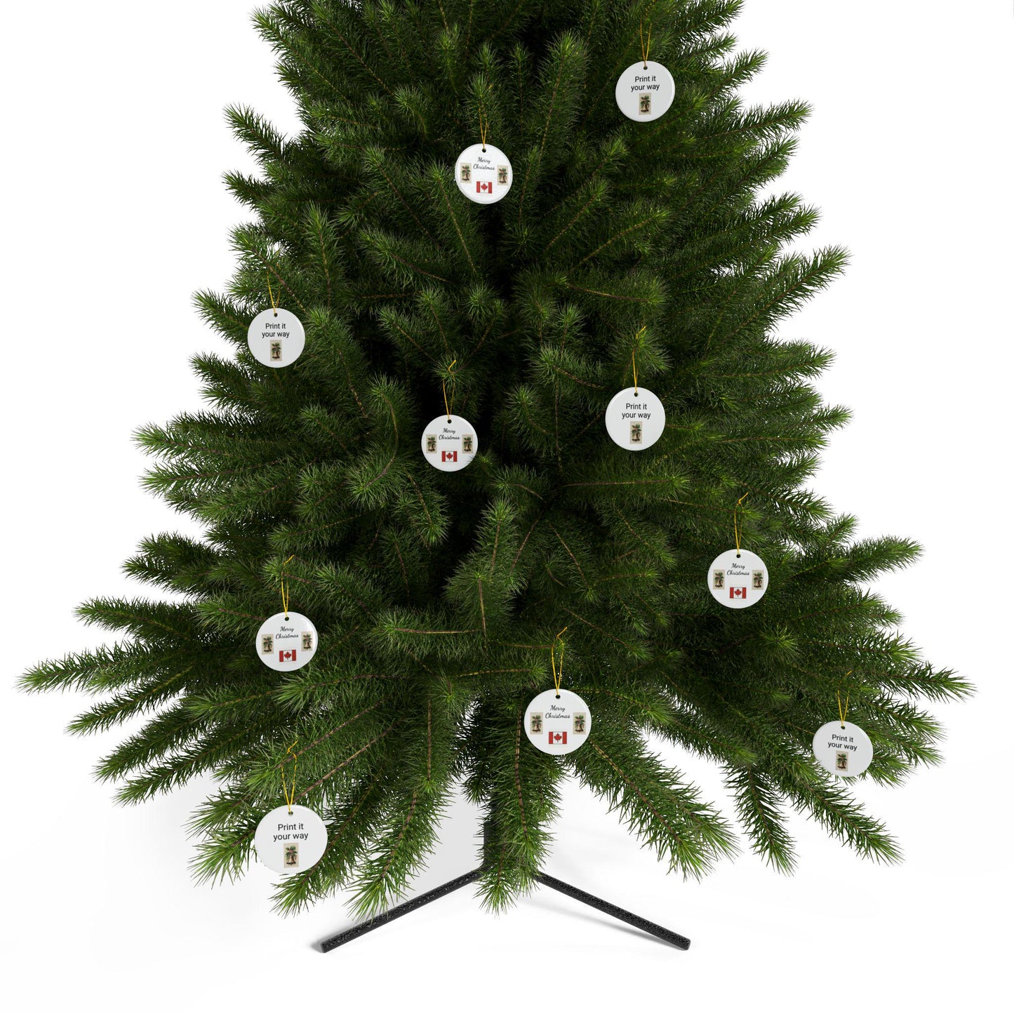 Ceramic Ornaments, Canadian Christmas Decor, Double-Sided, Personalized Xmas Gift, Holiday Decorations, Set of Ornaments