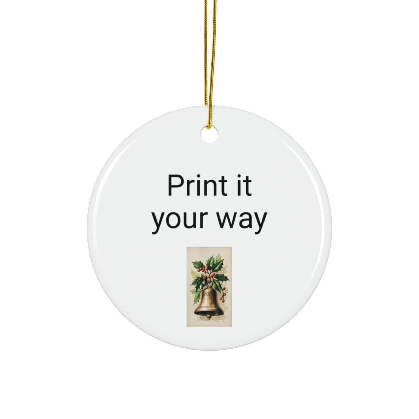 Ceramic Ornaments, Merry Christmas design from Jean's World, Double-Sided (1pc, 3pcs, 5pcs, 10pcs), Personalized Holiday Decor, Xmas Tree