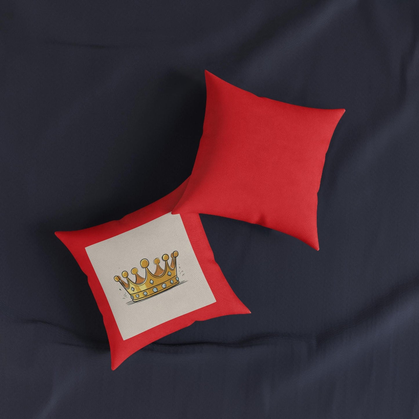 Square Pillow - Young King Royal Crown Design, Throw Pillow for Royal Bed Chamber, Home Decor, Gift for King, Cushion Cover