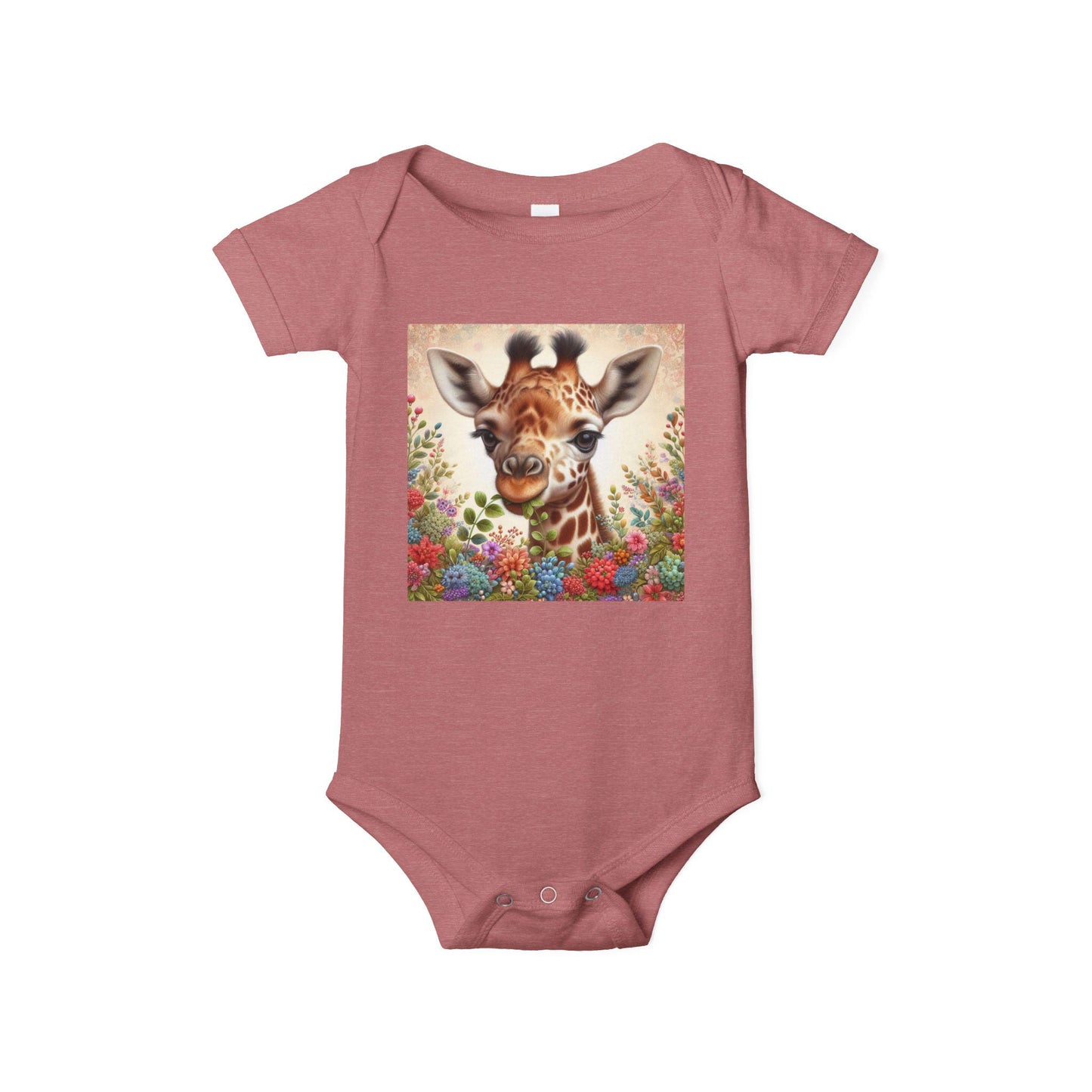 Giraffe Floral Infant Onesie | Adorable Baby Bodysuit | Cute Animal Baby Outfit, Baby Shower Gift, Newborn Clothes, Gender Neutral