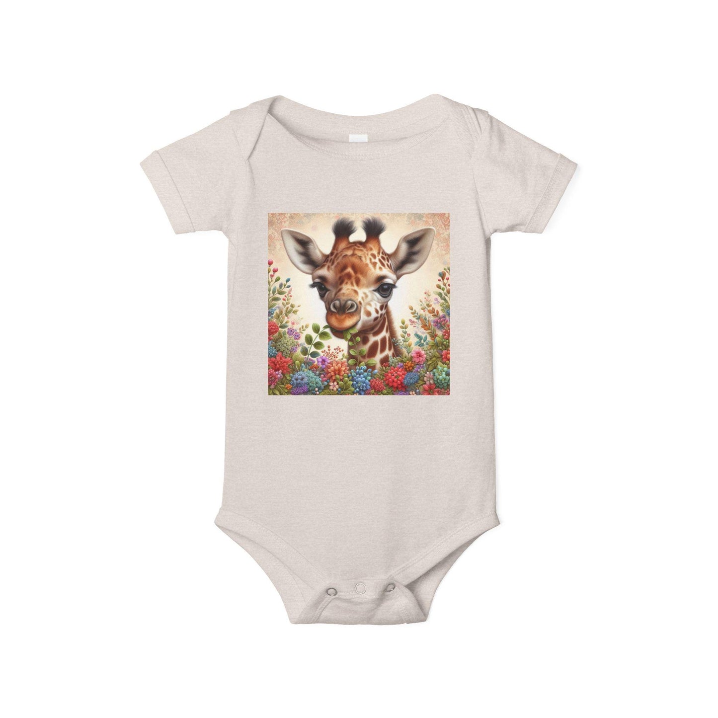 Giraffe Floral Infant Onesie | Adorable Baby Bodysuit | Cute Animal Baby Outfit, Baby Shower Gift, Newborn Clothes, Gender Neutral
