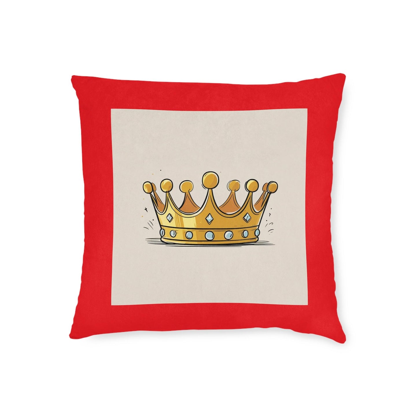 Square Pillow - Young King Royal Crown Design, Throw Pillow for Royal Bed Chamber, Home Decor, Gift for King, Cushion Cover