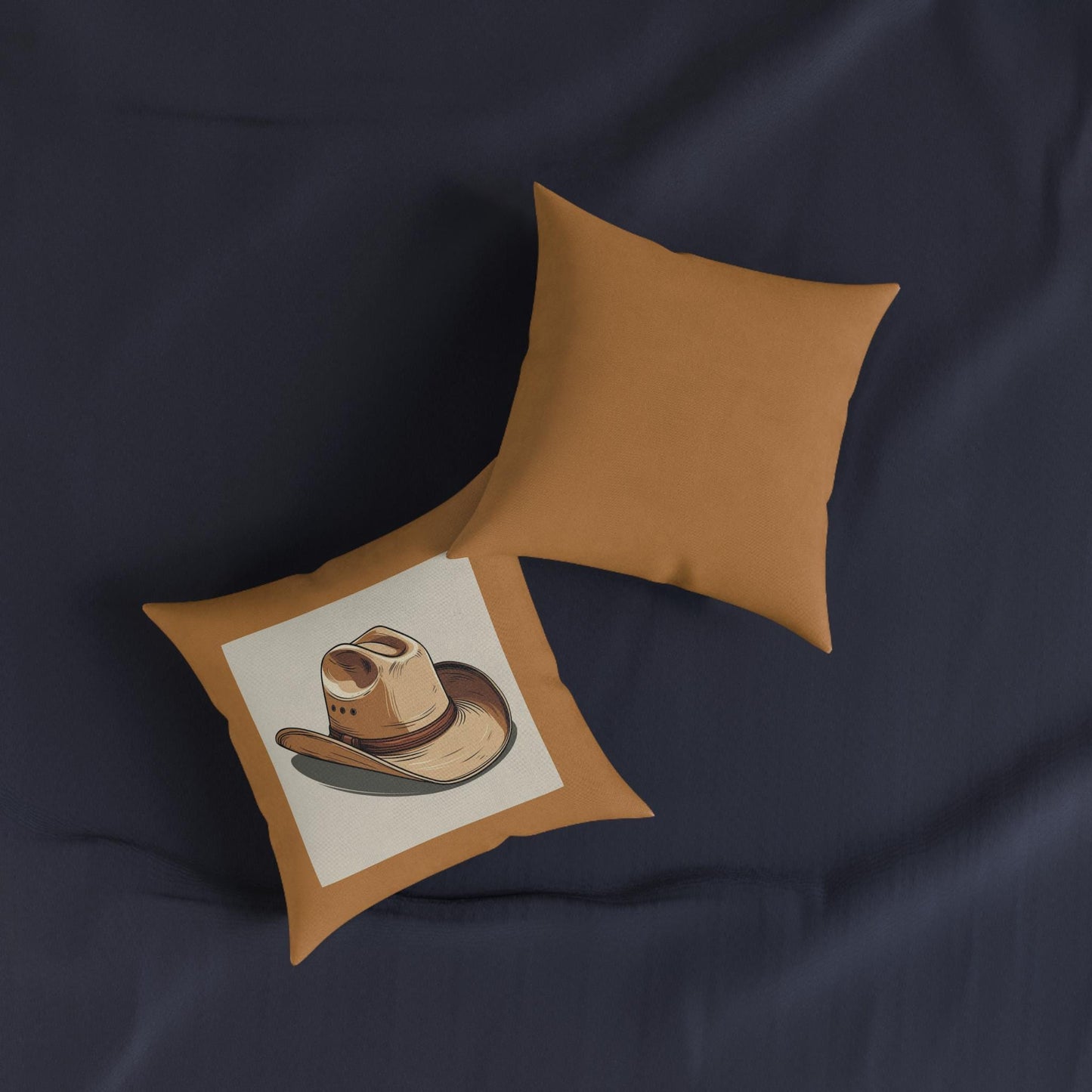 Western Cowboy Square Pillow - Jean LaTasse Design, Young Cowpoke Decor, Ranch Home Accent, Bunk Room Chair Cushion, Western Theme Decor