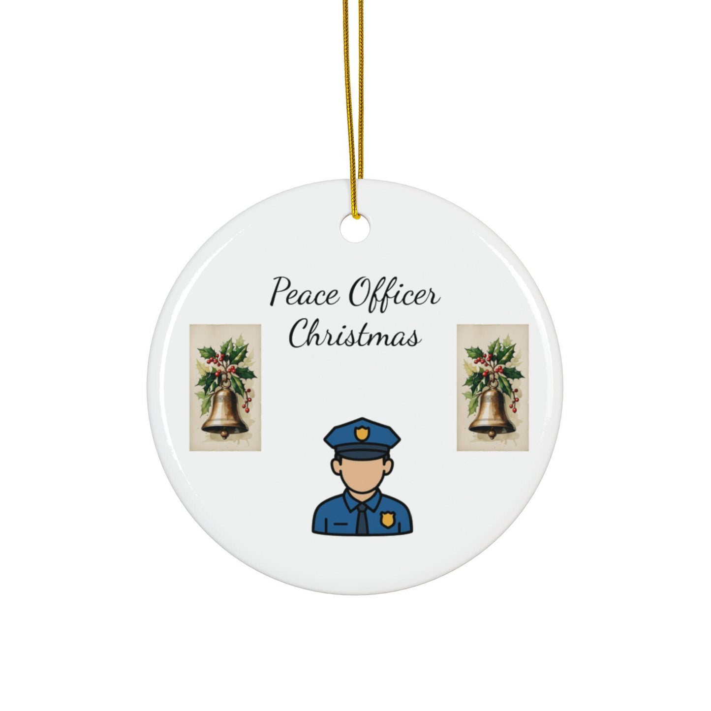 Ceramic Ornaments, Law Enforcement Tribute Design, Police Officer Decor, Gift for First Responders, Cop Appreciation, Thin Blue Line Decor,