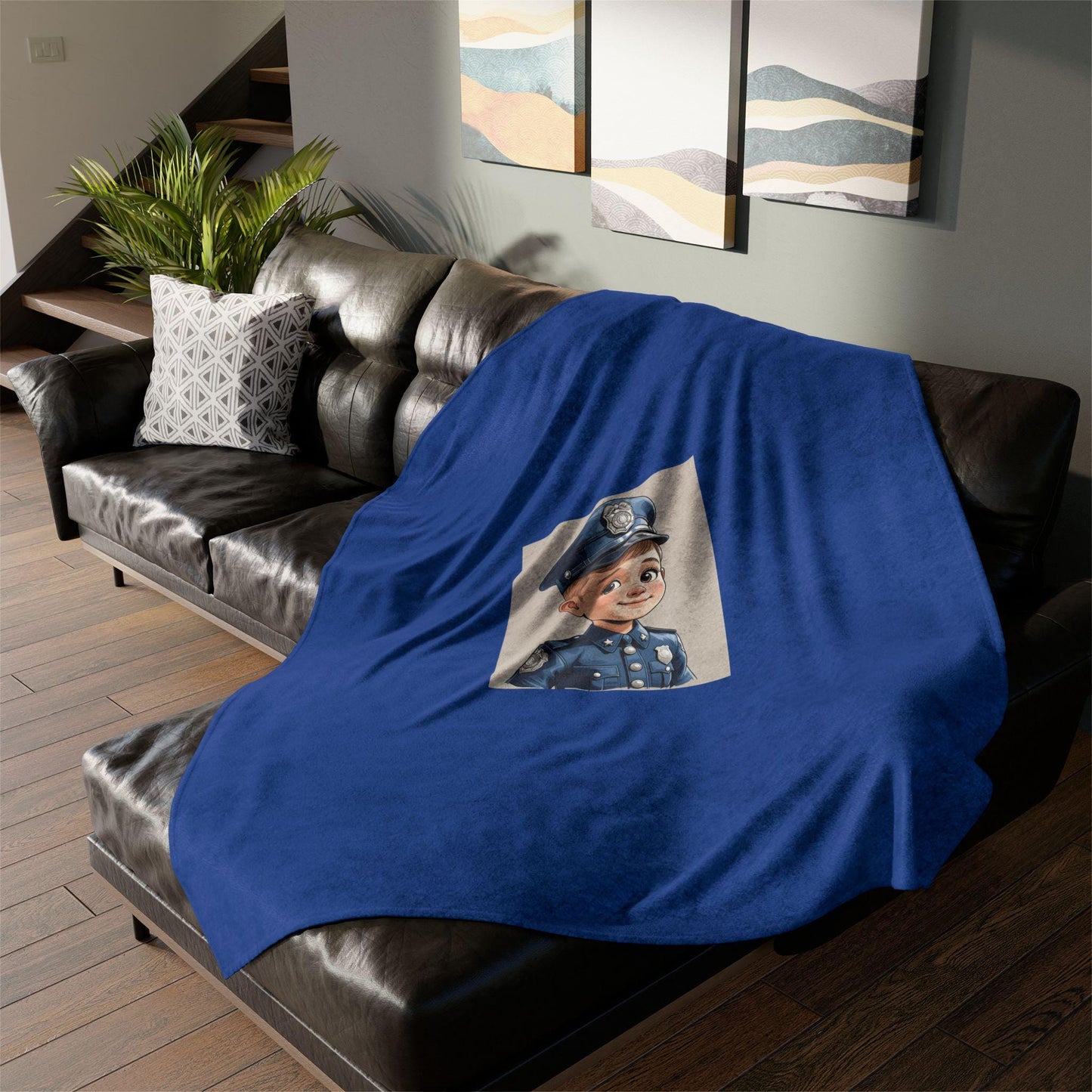 Soft Polyester Blanket - Aspiring Young Law Enforcement Officer Decor, Civil Service Public Safety, Room Chair Bed Throw, Jean's World