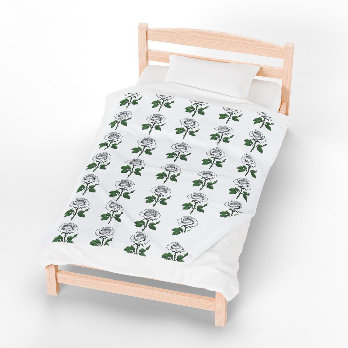 Plush Blanket Bed of Roses Design by Jean LaTasse, Floral Cozy Cover for Sleeping and Relaxing, Gift for Nature Lovers, Warm Throw for
