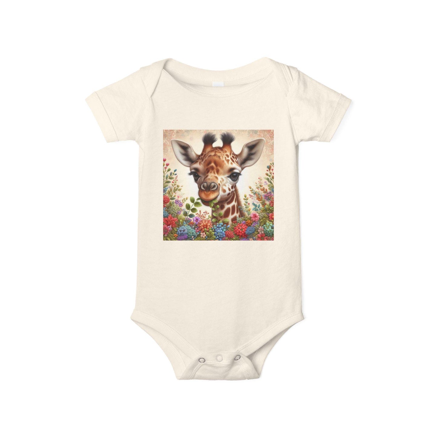 Giraffe Floral Infant Onesie | Adorable Baby Bodysuit | Cute Animal Baby Outfit, Baby Shower Gift, Newborn Clothes, Gender Neutral
