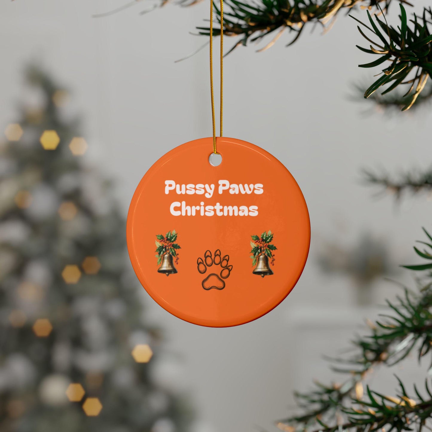Ceramic Christmas Ornaments, Personalized Cat Holiday Gift, Double-Sided Decoration, Custom Cat Lover Present, Christmas Ornament Set,