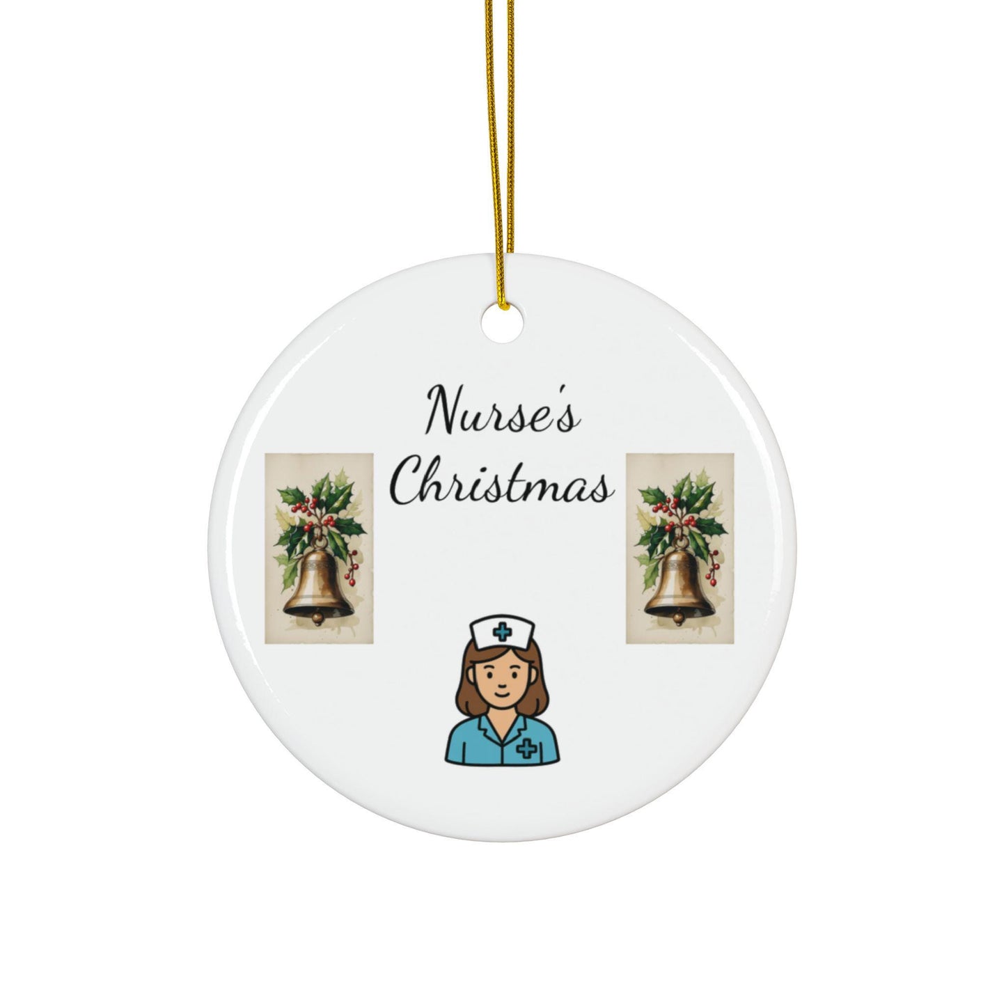 Ceramic Christmas Ornaments, Personalized Gift, Holiday Decor, Double-Sided Decorations, Nurse's Christmas, Customizable Keepsake