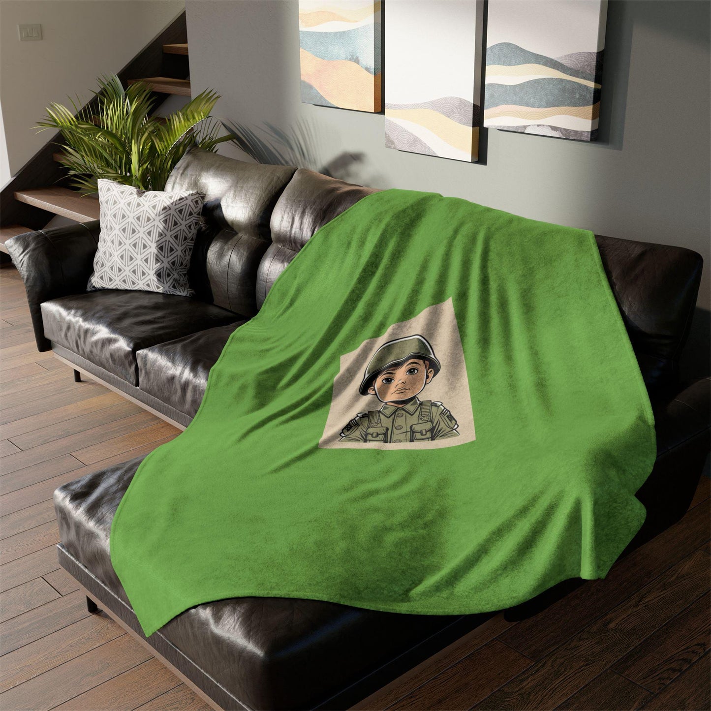 Army Soldier Soft Polyester Blanket - Perfect Decor for Young Soldier, Chair Spread, Bedroll - Military Home Decor, Bedroom Throw, Room
