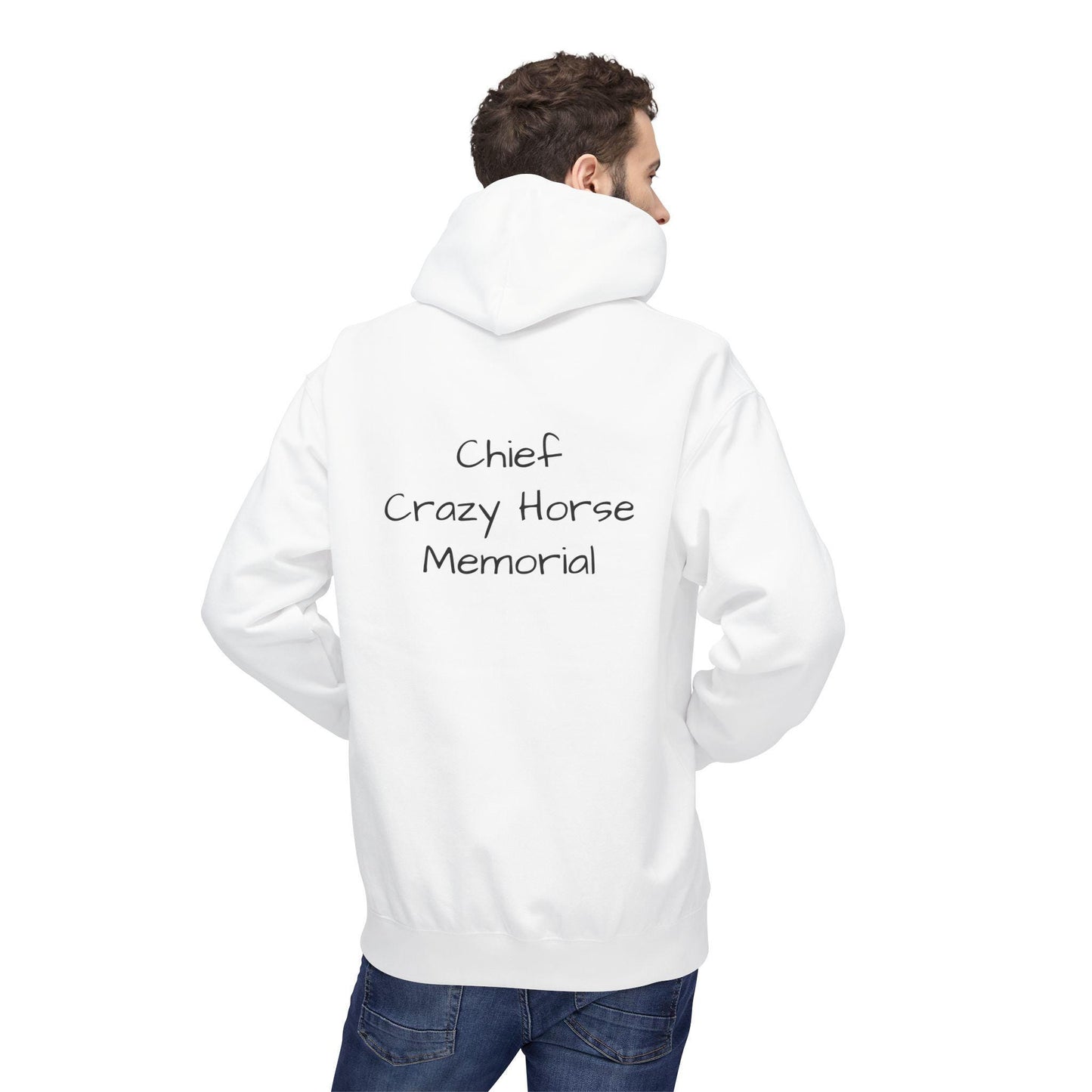 Chief Crazy Horse Tribute Hoodie, Indigenous American Heritage Unisex Fleece Jacket, Jean LaTasse Design, Softstyle Sweatshirt, Memorial