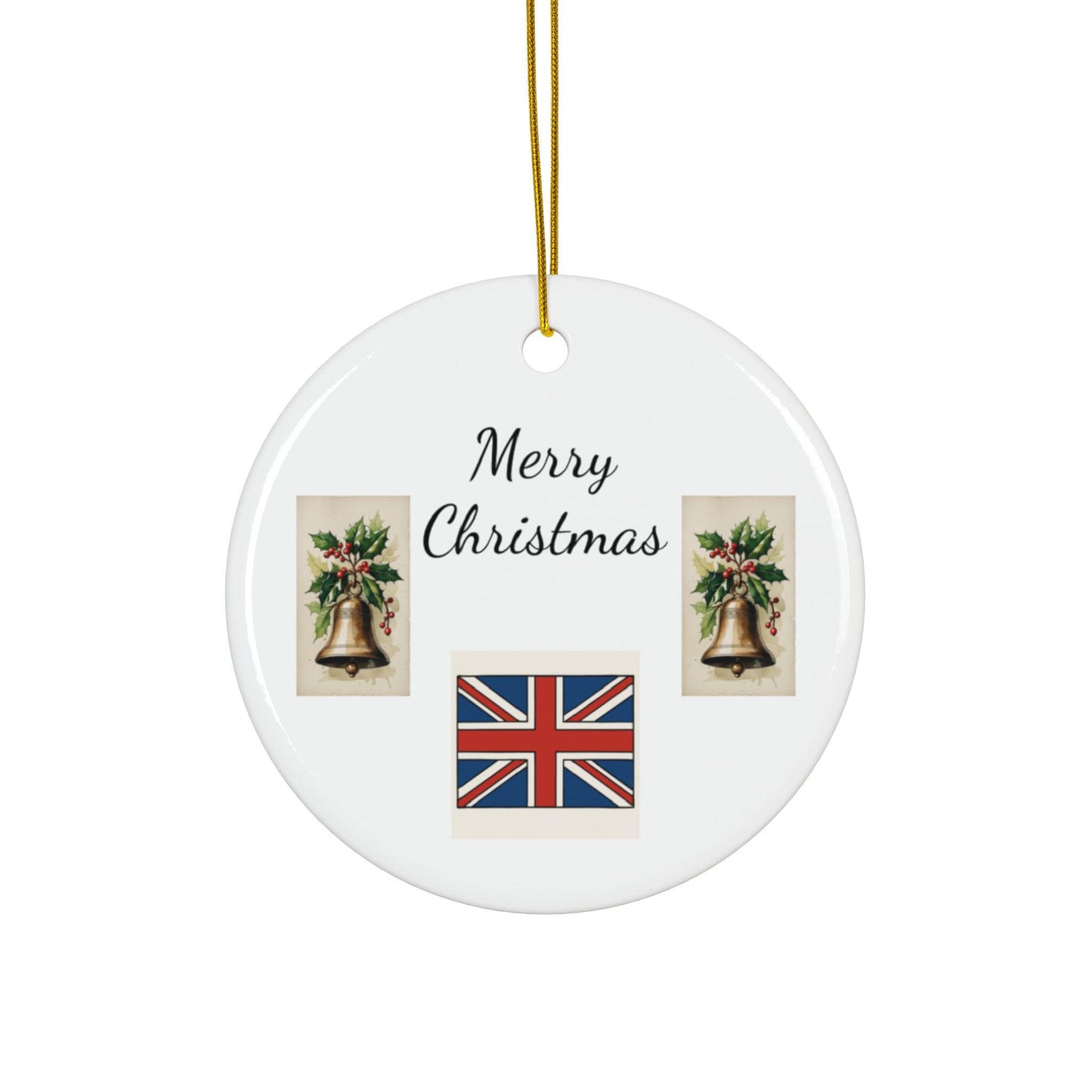 Ceramic Ornaments, Merry Christmas design from Jean's World, Double-Sided (1pc, 3pcs, 5pcs, 10pcs), Personalized Holiday Decor, Xmas Tree