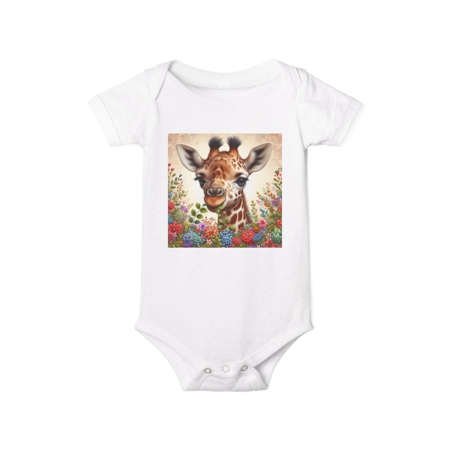 Giraffe Floral Infant Onesie | Adorable Baby Bodysuit | Cute Animal Baby Outfit, Baby Shower Gift, Newborn Clothes, Gender Neutral