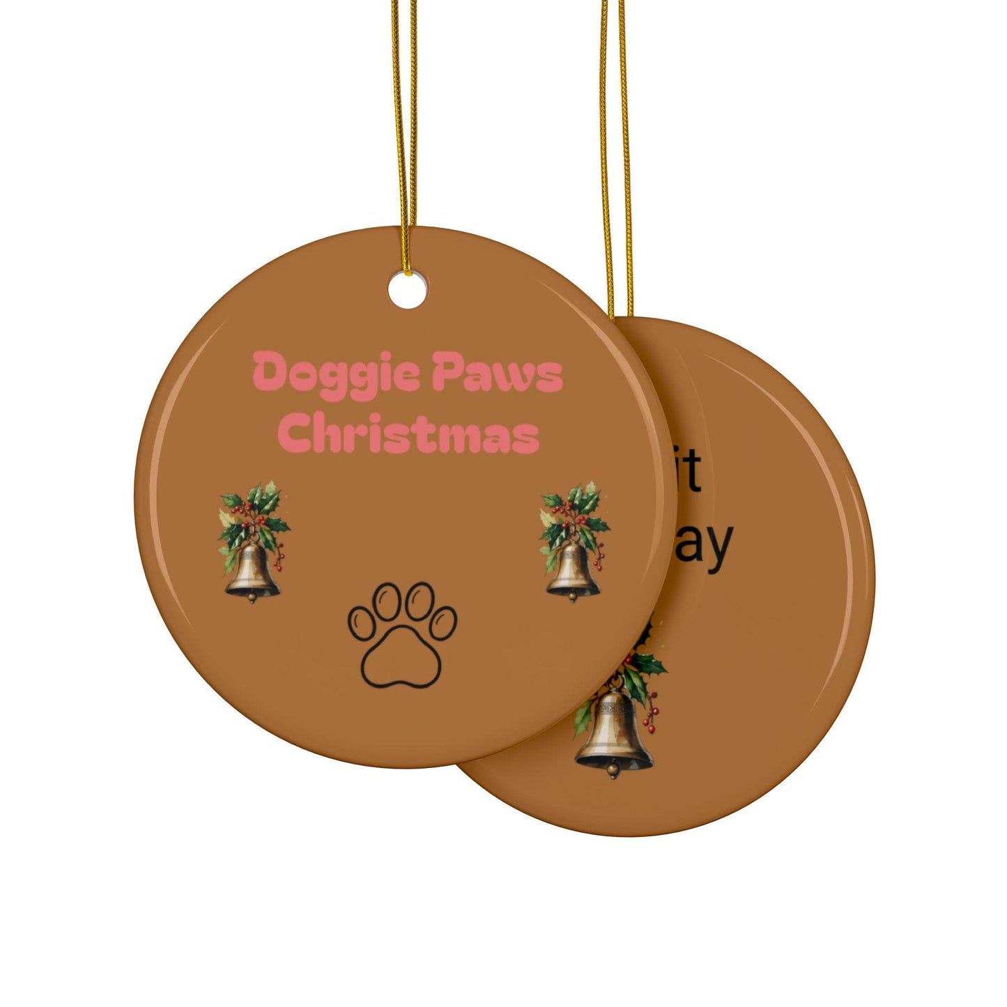 Ceramic Ornaments, Personalized Christmas Greeting Dog Lover Gift, Decorative Holiday Keepsake, Double-Sided, Custom Ornament Set, Pet