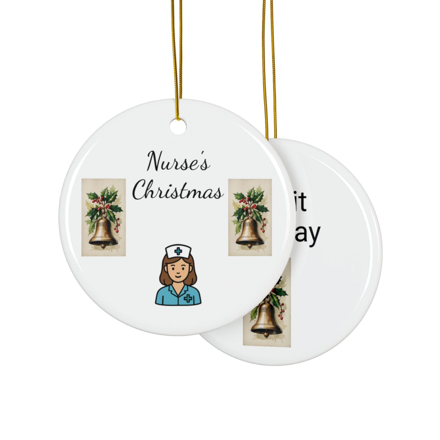 Ceramic Christmas Ornaments, Personalized Gift, Holiday Decor, Double-Sided Decorations, Nurse's Christmas, Customizable Keepsake