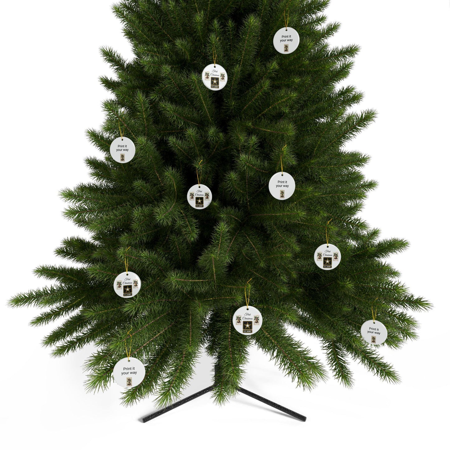 Double-Sided Decorative Army Ornaments, Personalized Christmas Decor, US Army Holiday Gift, Ornaments for Keepsake, Unique Gift Idea