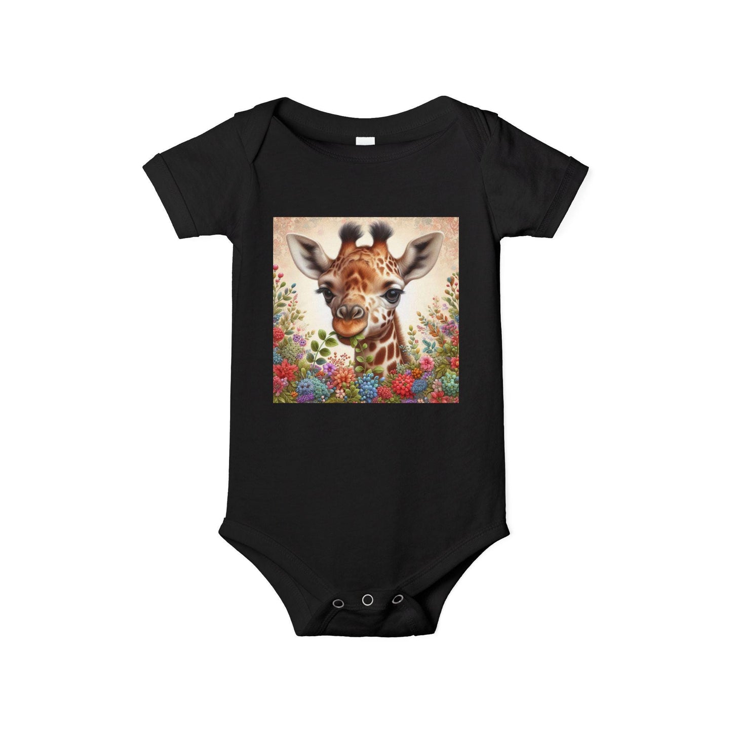 Giraffe Floral Infant Onesie | Adorable Baby Bodysuit | Cute Animal Baby Outfit, Baby Shower Gift, Newborn Clothes, Gender Neutral