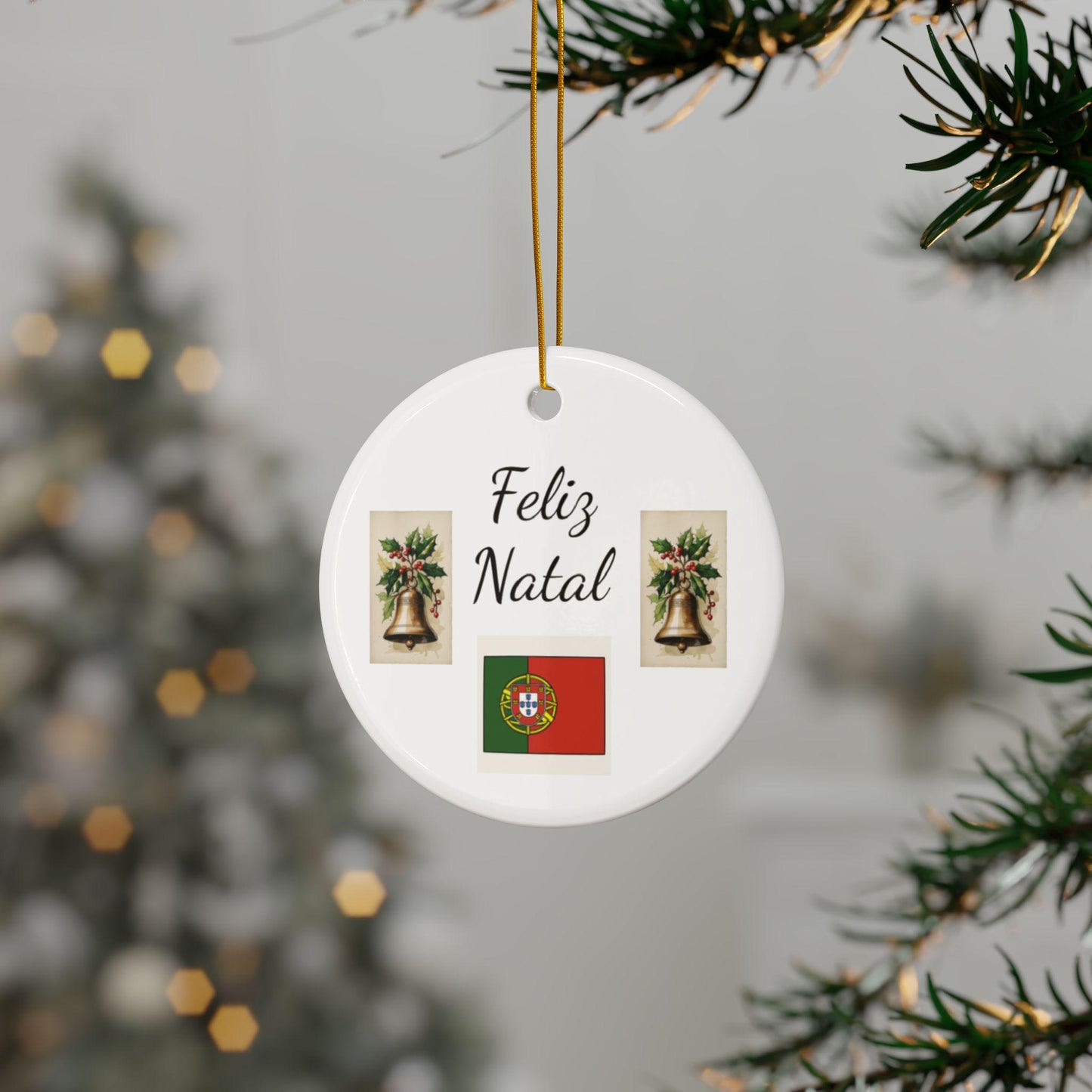 Double-Sided Ceramic Ornaments for Holiday Decor, Personalized Christmas Gift, Festive Tree Decoration, Unique Keepsake
