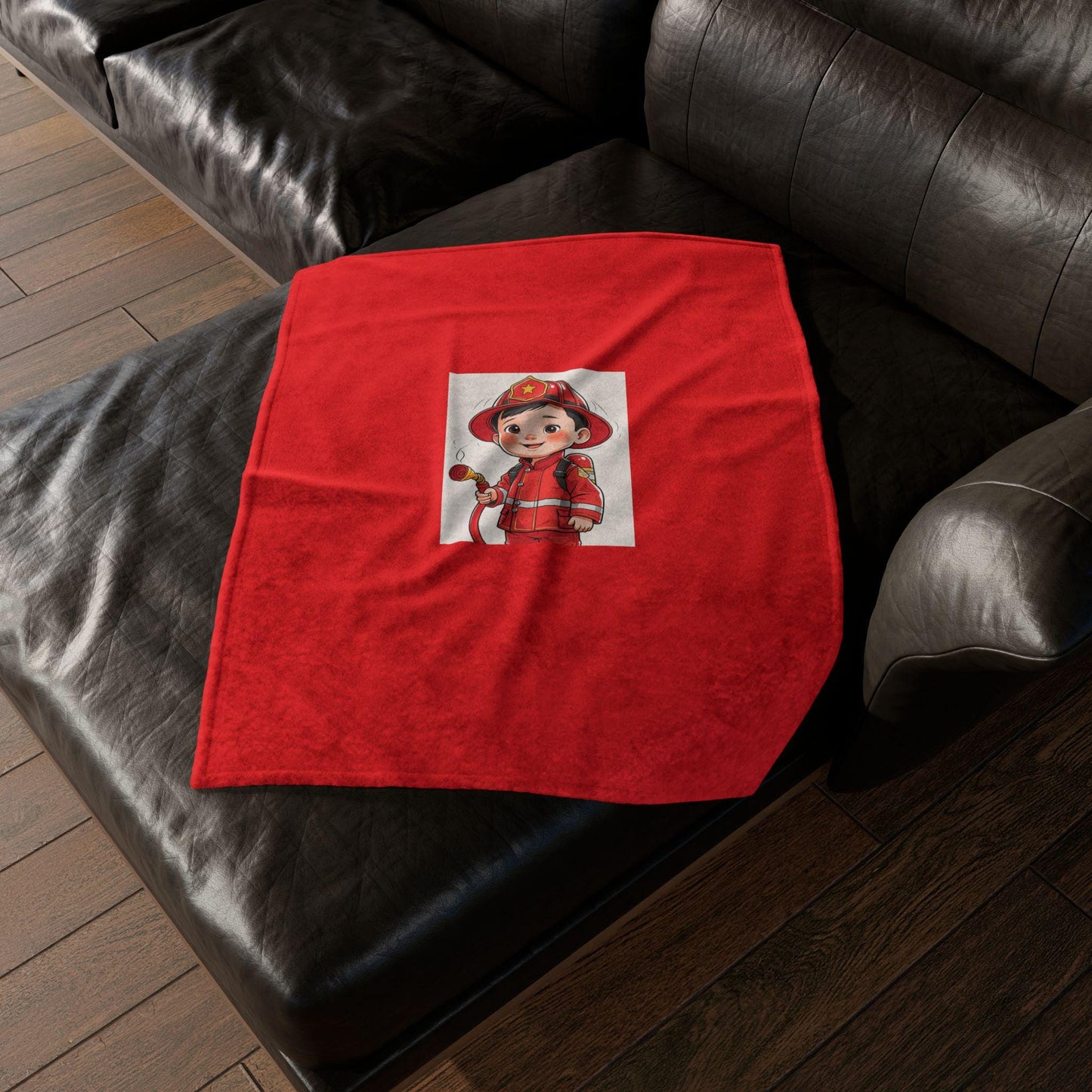 Soft Polyester Blanket - Fireman Theme, Kids Room Decor, Chair Throw, Bed Cover, Civil Service Safety, Rescue