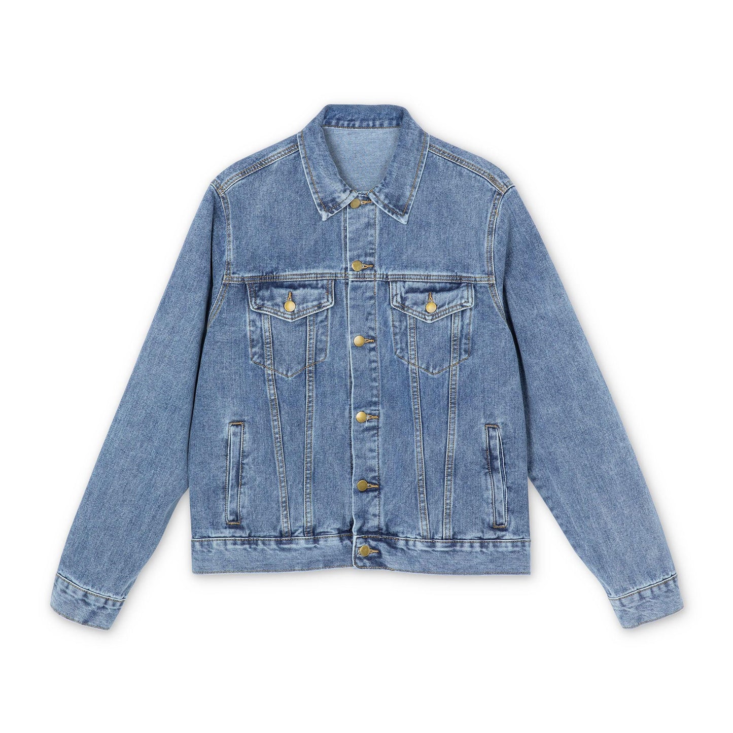 Denim Jacket, Imperial Eagle Design, Commanding Presence Outerwear, Men's Fashion Gift, Eagle Art Print, Unique Jean Jacket
