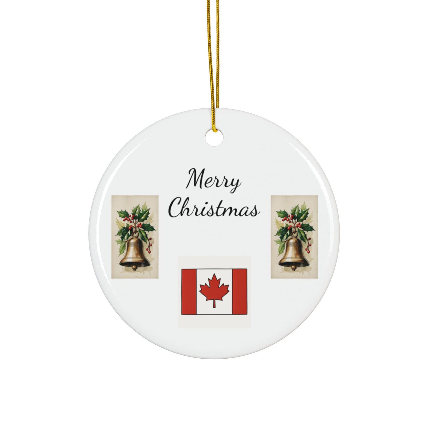Ceramic Ornaments, Canadian Christmas Decor, Double-Sided, Personalized Xmas Gift, Holiday Decorations, Set of Ornaments