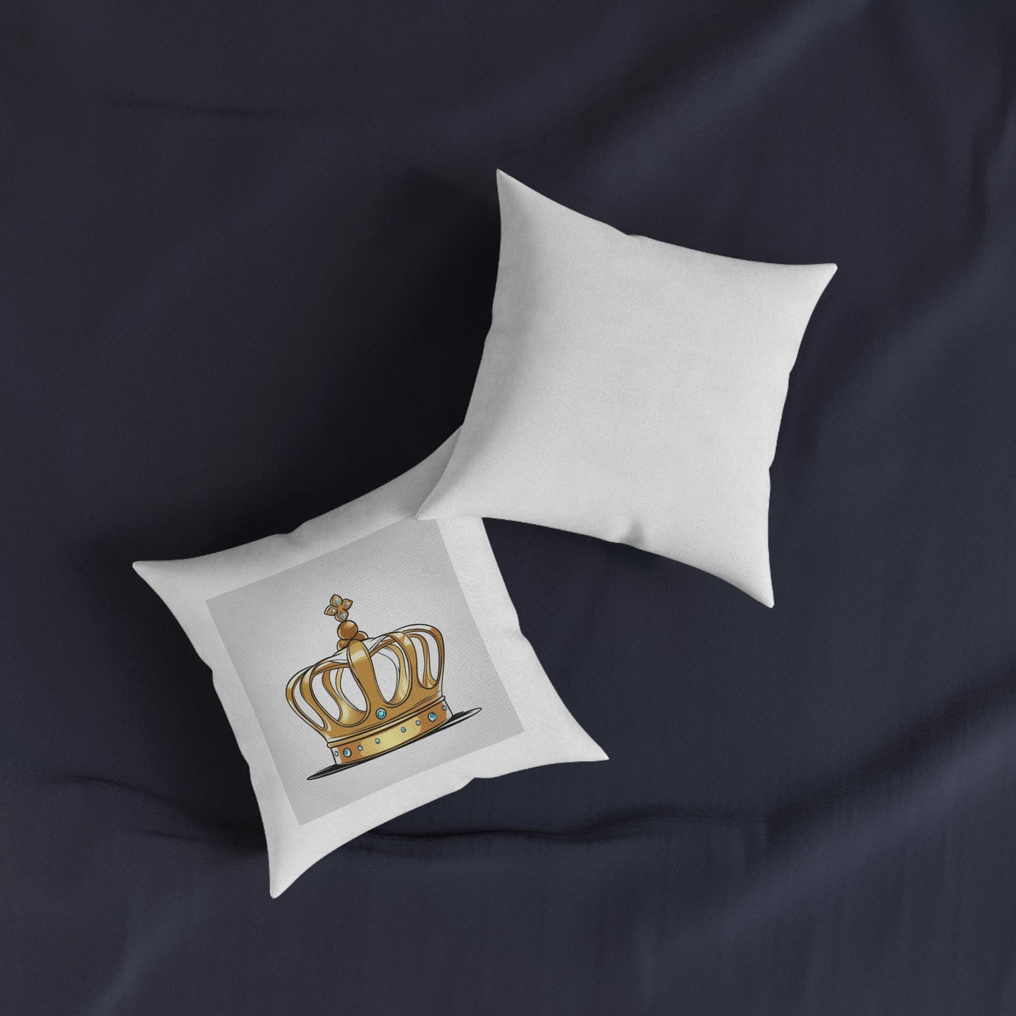 Royal Pillow Decoration for Young Queen, Bed Chamber Throw Pillow, Crown Design, Square Pillowcase, Bedroom Accessories, Princess Room Decor