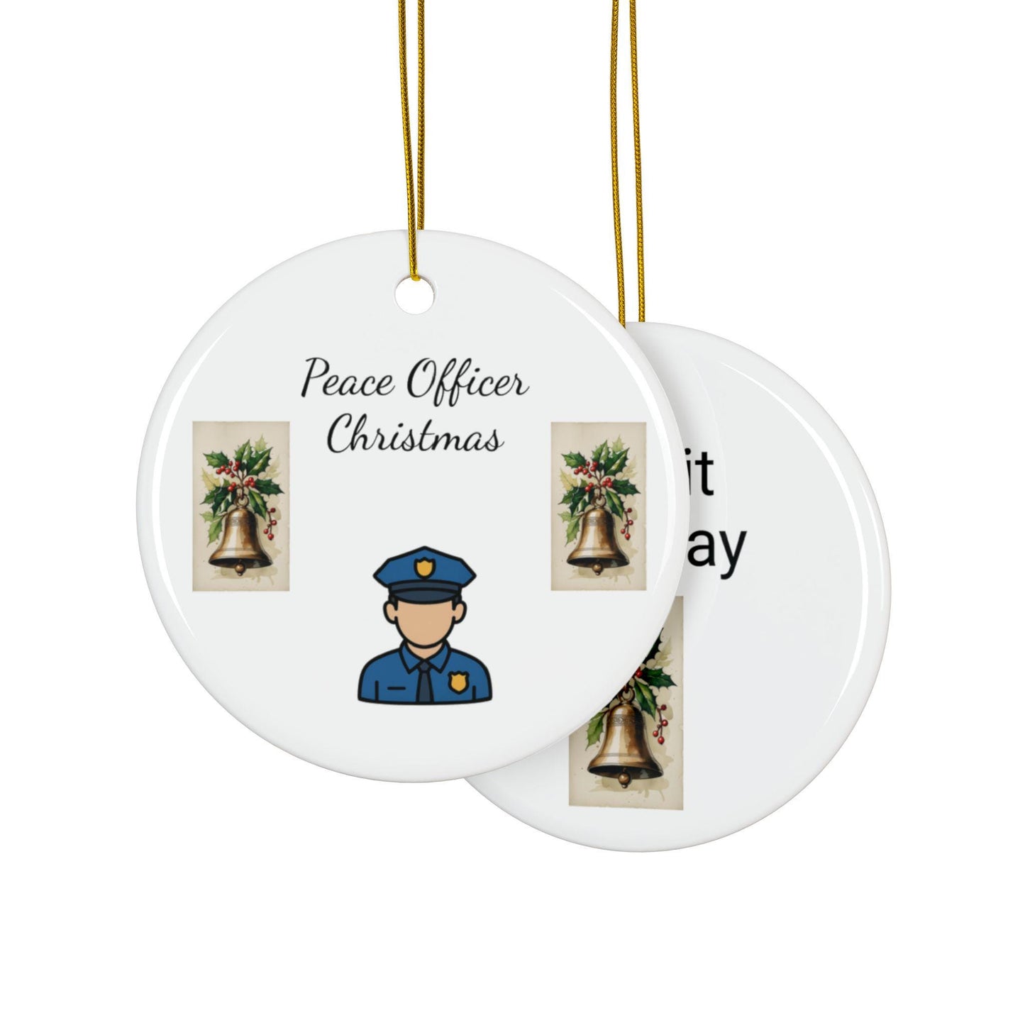Ceramic Ornaments, Law Enforcement Tribute Design, Police Officer Decor, Gift for First Responders, Cop Appreciation, Thin Blue Line Decor,