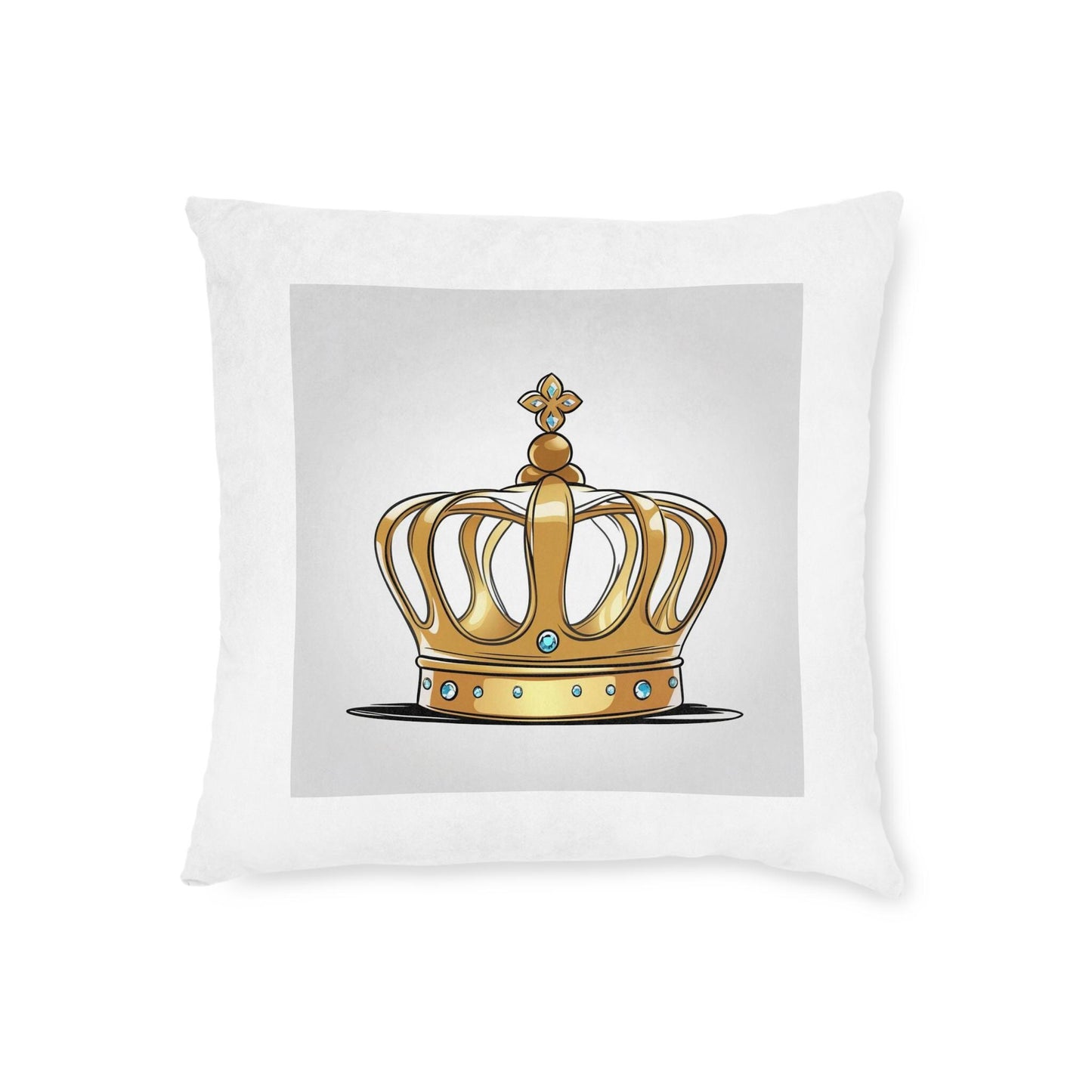 Royal Pillow Decoration for Young Queen, Bed Chamber Throw Pillow, Crown Design, Square Pillowcase, Bedroom Accessories, Princess Room Decor