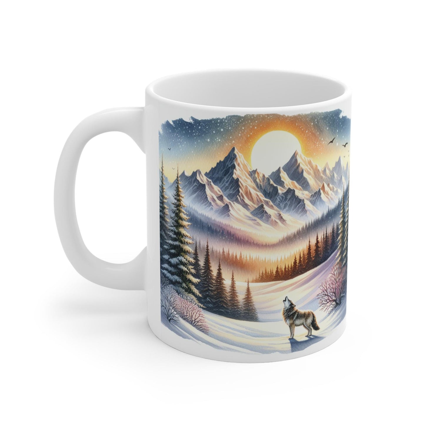 Mug 11oz, Exciting New Day Coffee Cup, Winter Birthday Gift Mug,Winter Decor Mug, Hot Beverage Mug