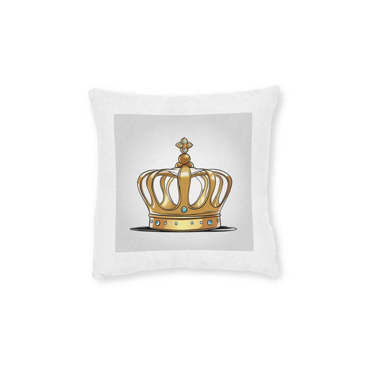 Royal Pillow Decoration for Young Queen, Bed Chamber Throw Pillow, Crown Design, Square Pillowcase, Bedroom Accessories, Princess Room Decor