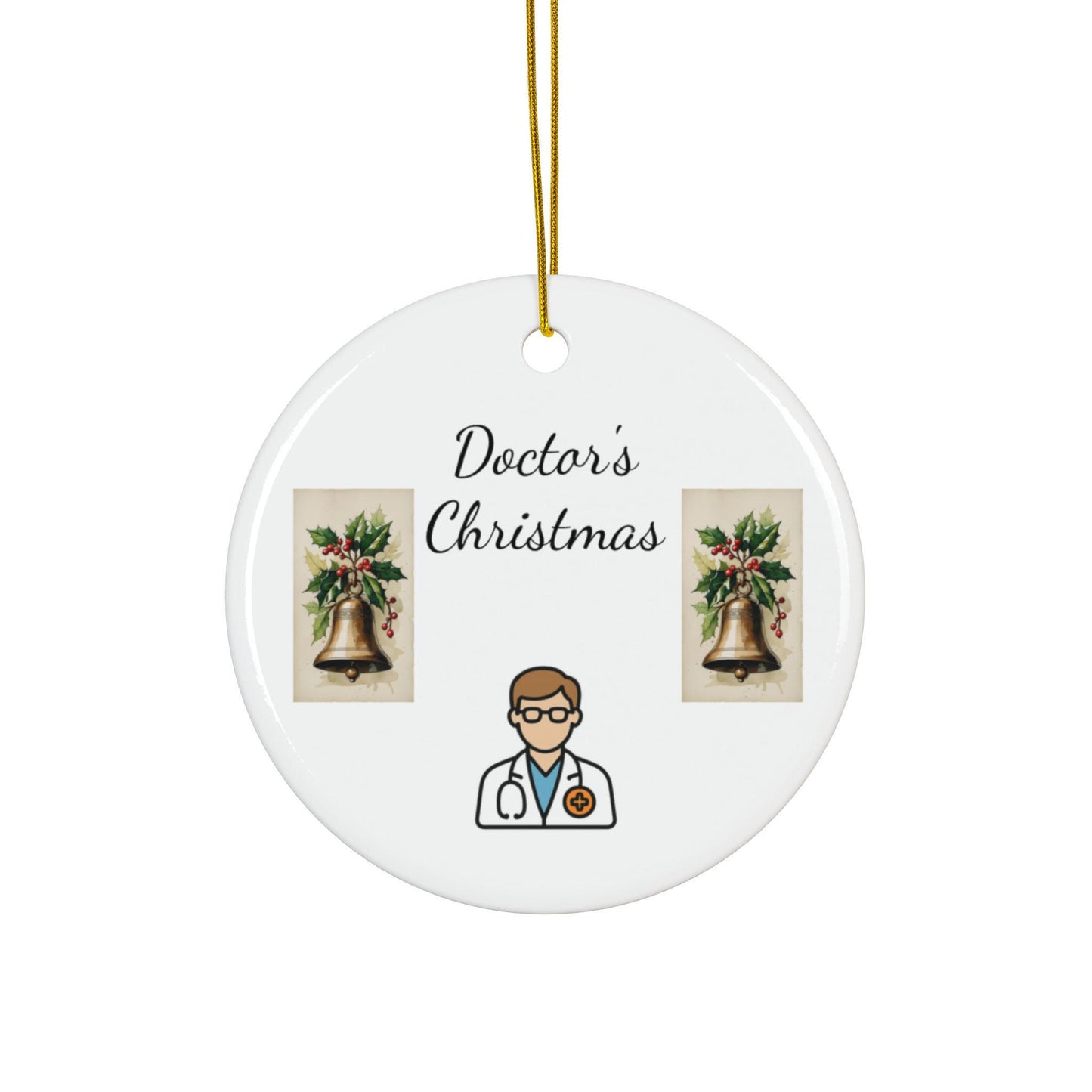 Doctor's Christmas Ornaments, Customizable Holiday Decor, Double-Sided Ceramic Charm, Perfect Gift for Medical Professionals, [...]