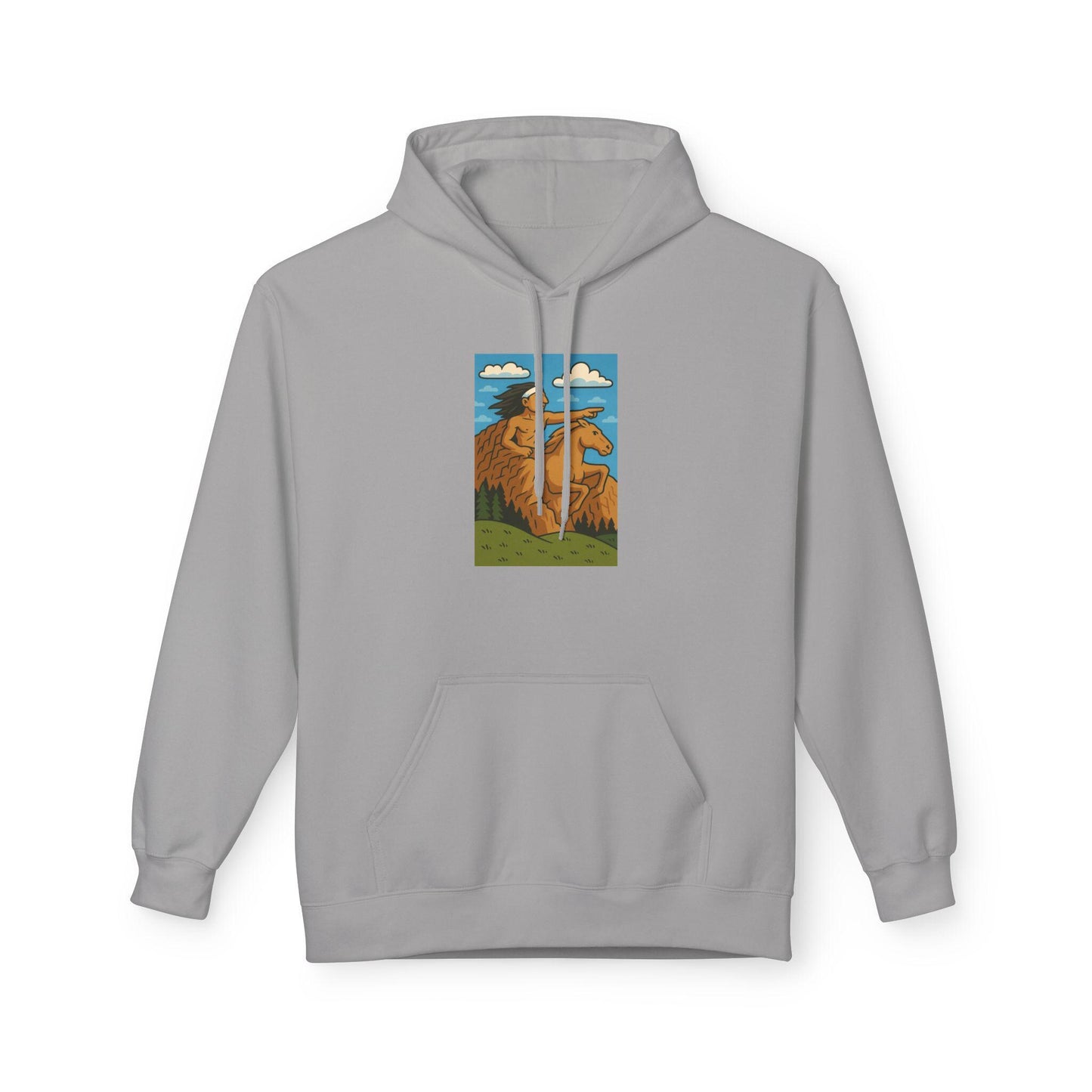 Chief Crazy Horse Tribute Hoodie, Indigenous American Heritage Unisex Fleece Jacket, Jean LaTasse Design, Softstyle Sweatshirt, Memorial