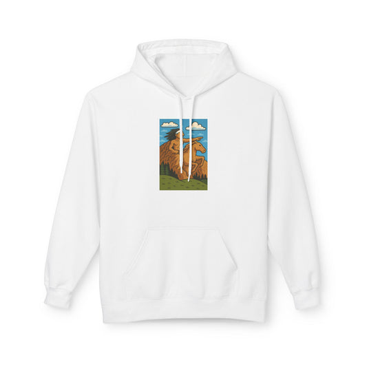 Chief Crazy Horse Tribute Hoodie, Indigenous American Heritage Unisex Fleece Jacket, Jean LaTasse Design, Softstyle Sweatshirt, Memorial