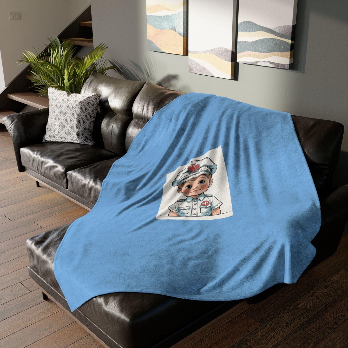 EMT-Inspired Soft Polyester Blanket - Jean LaTasse Design, Gift for Aspiring EMT, Public Service Decor, Safety and Protection Home
