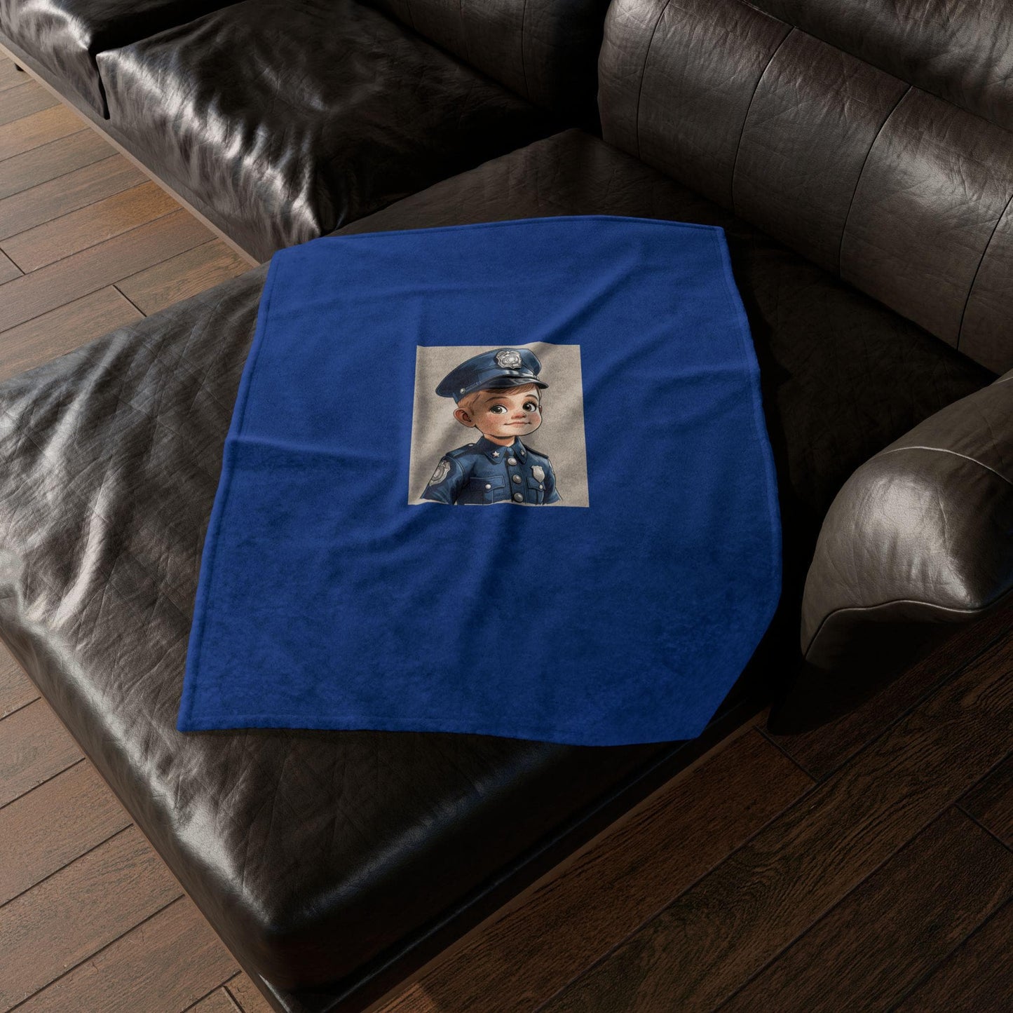 Soft Polyester Blanket - Aspiring Young Law Enforcement Officer Decor, Civil Service Public Safety, Room Chair Bed Throw, Jean's World