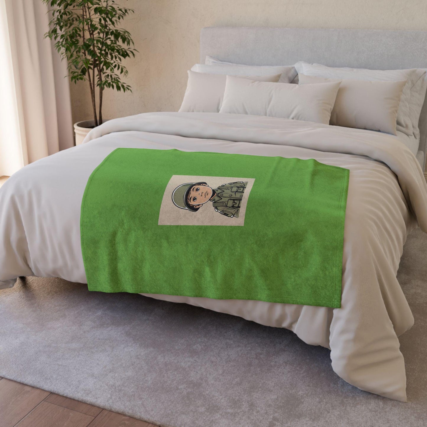 Army Soldier Soft Polyester Blanket - Perfect Decor for Young Soldier, Chair Spread, Bedroll - Military Home Decor, Bedroom Throw, Room