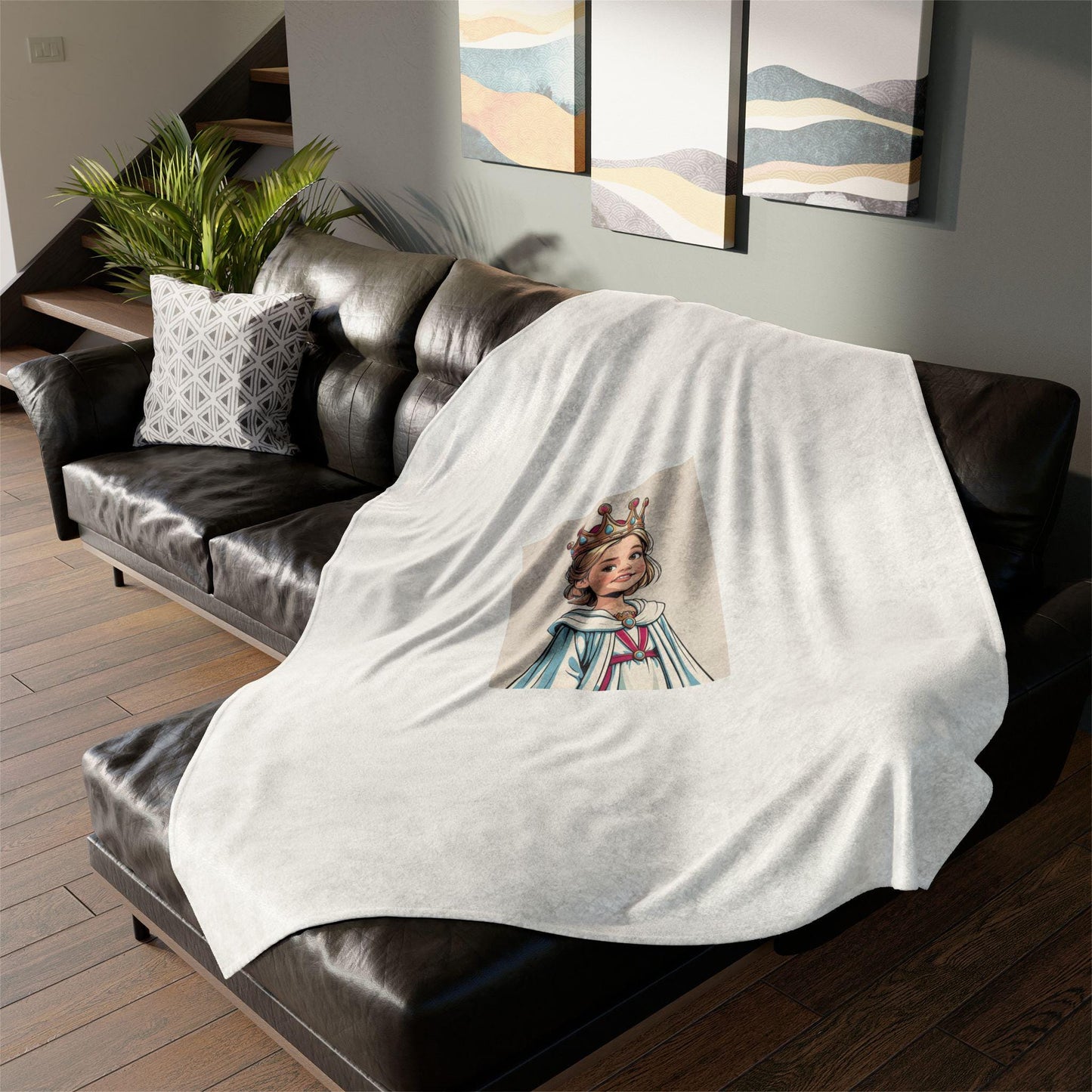 Royal Polyester Blanket for Young Queens, Purity and Royalty Design, Bed Chamber Decoration, Princess Blanket, Soft Bed Throw,