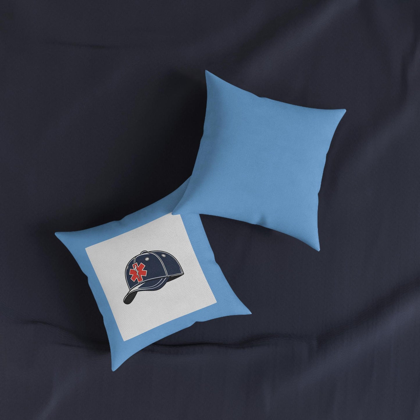 EMT Hat Square Pillow, Room Decor, EMT Gift, Home Accent, Bedding Accessory, Jean's World