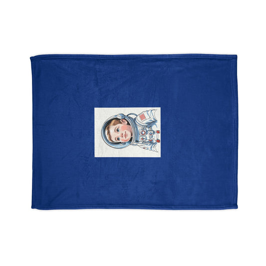 Polyester Blanket - Jean LaTasse Astronaut Design, Space Themed Kids Room Decor, Reach for the Stars, Bed Throw, Chair Cover, Gift for Young