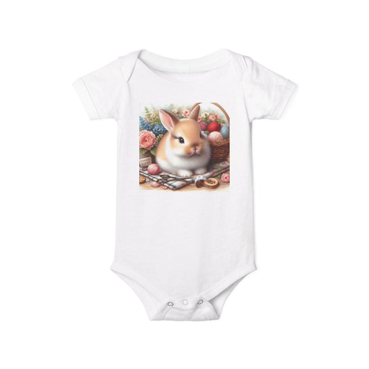 Adorable Bunny Infant One Piece, Cute Baby Bodysuit, Perfect for Easter, Baby Shower, Spring Celebrations, Cuddly Gift