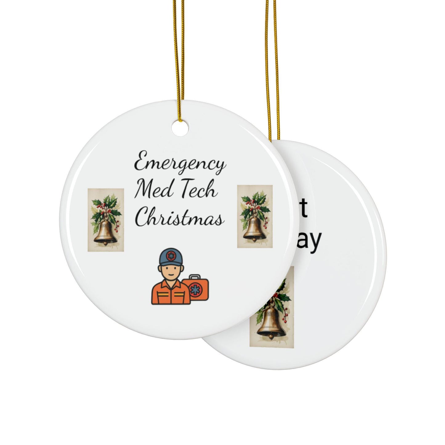 Emergency Med Tech Christmas Decorative Ornaments, Personalized Holiday Decor, Gifts for Healthcare Workers, Double-Sided Ceramic [...]