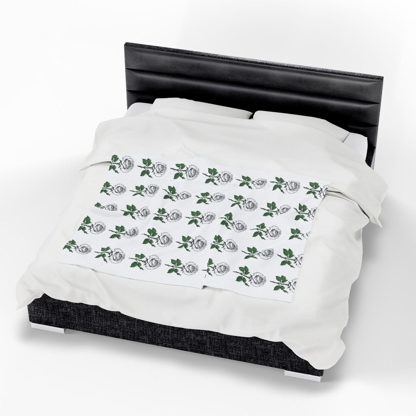 Plush Blanket Bed of Roses Design by Jean LaTasse, Floral Cozy Cover for Sleeping and Relaxing, Gift for Nature Lovers, Warm Throw for