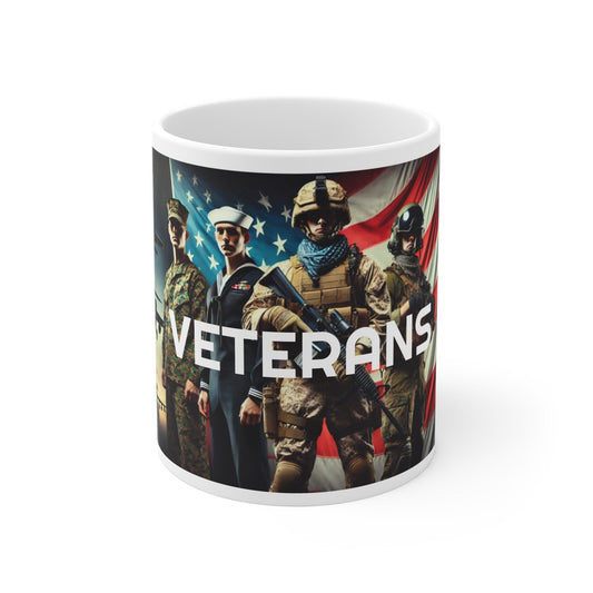 Veteran's Gift Mug 11oz, Tribute Mug, Commemoration Coffee Cup, Patriotic Mug, Military Appreciation Beverage Mug