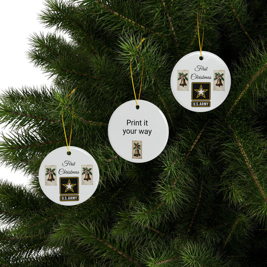 Double-Sided Decorative Army Ornaments, Personalized Christmas Decor, US Army Holiday Gift, Ornaments for Keepsake, Unique Gift Idea