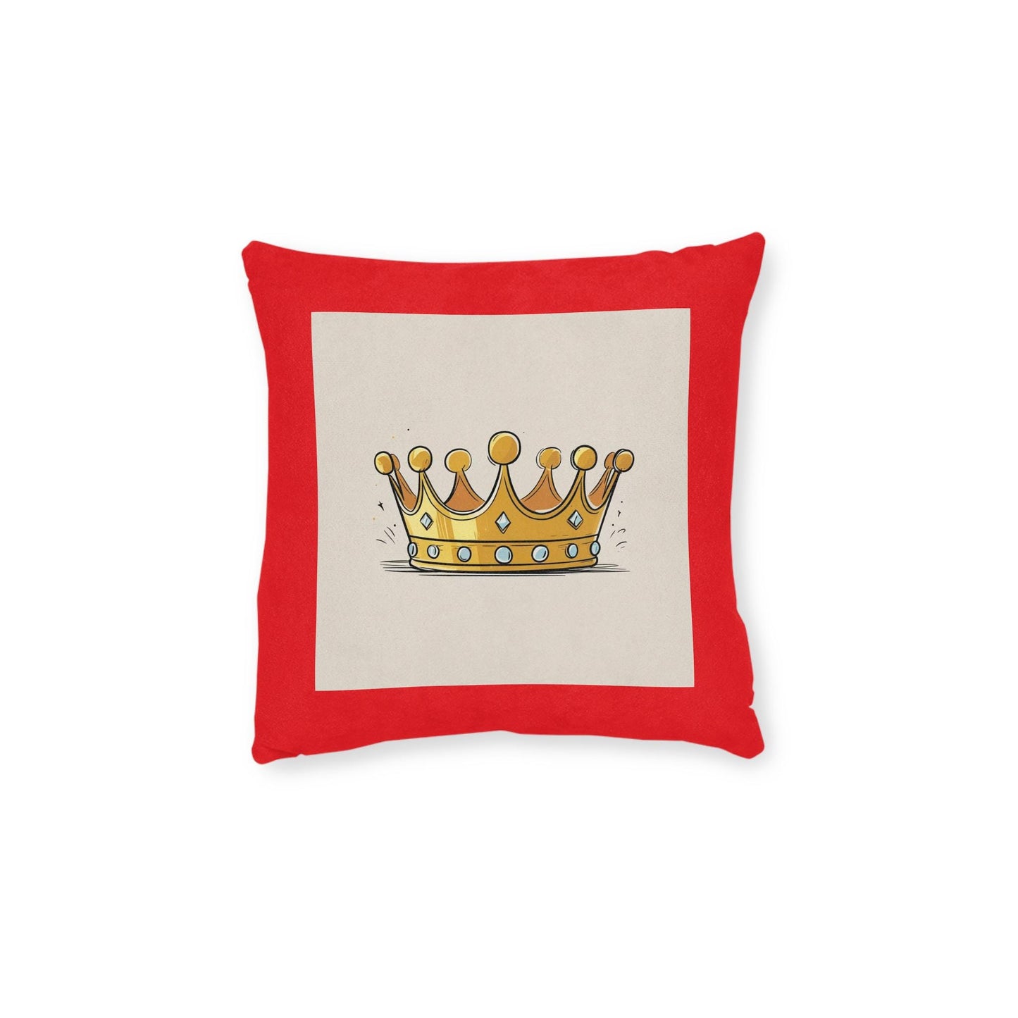 Square Pillow - Young King Royal Crown Design, Throw Pillow for Royal Bed Chamber, Home Decor, Gift for King, Cushion Cover