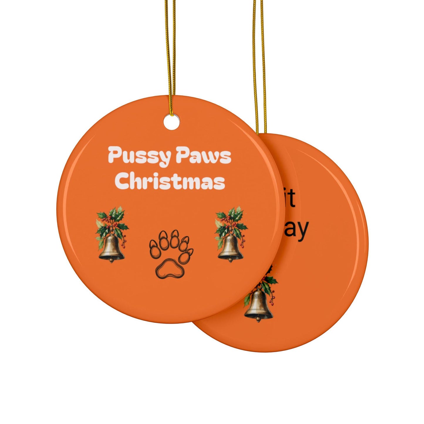 Ceramic Christmas Ornaments, Personalized Cat Holiday Gift, Double-Sided Decoration, Custom Cat Lover Present, Christmas Ornament Set,