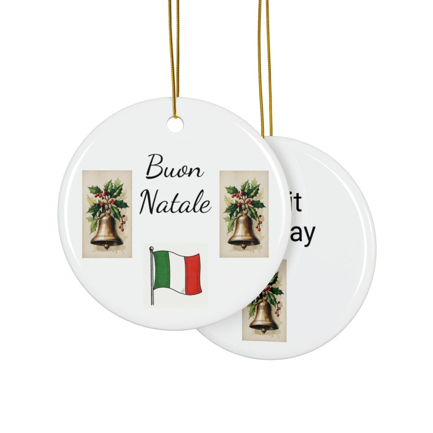 Double-Sided Ceramic Ornaments for Holiday Decor, Christmas Tree Decoration, Festive Gift, Home Decor