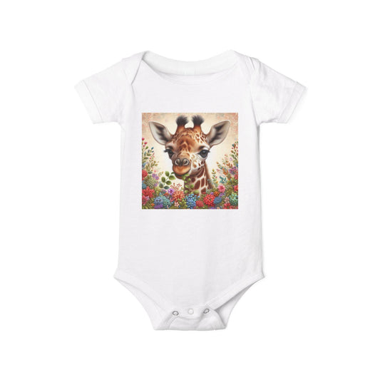Giraffe Floral Infant Onesie | Adorable Baby Bodysuit | Cute Animal Baby Outfit, Baby Shower Gift, Newborn Clothes, Gender Neutral