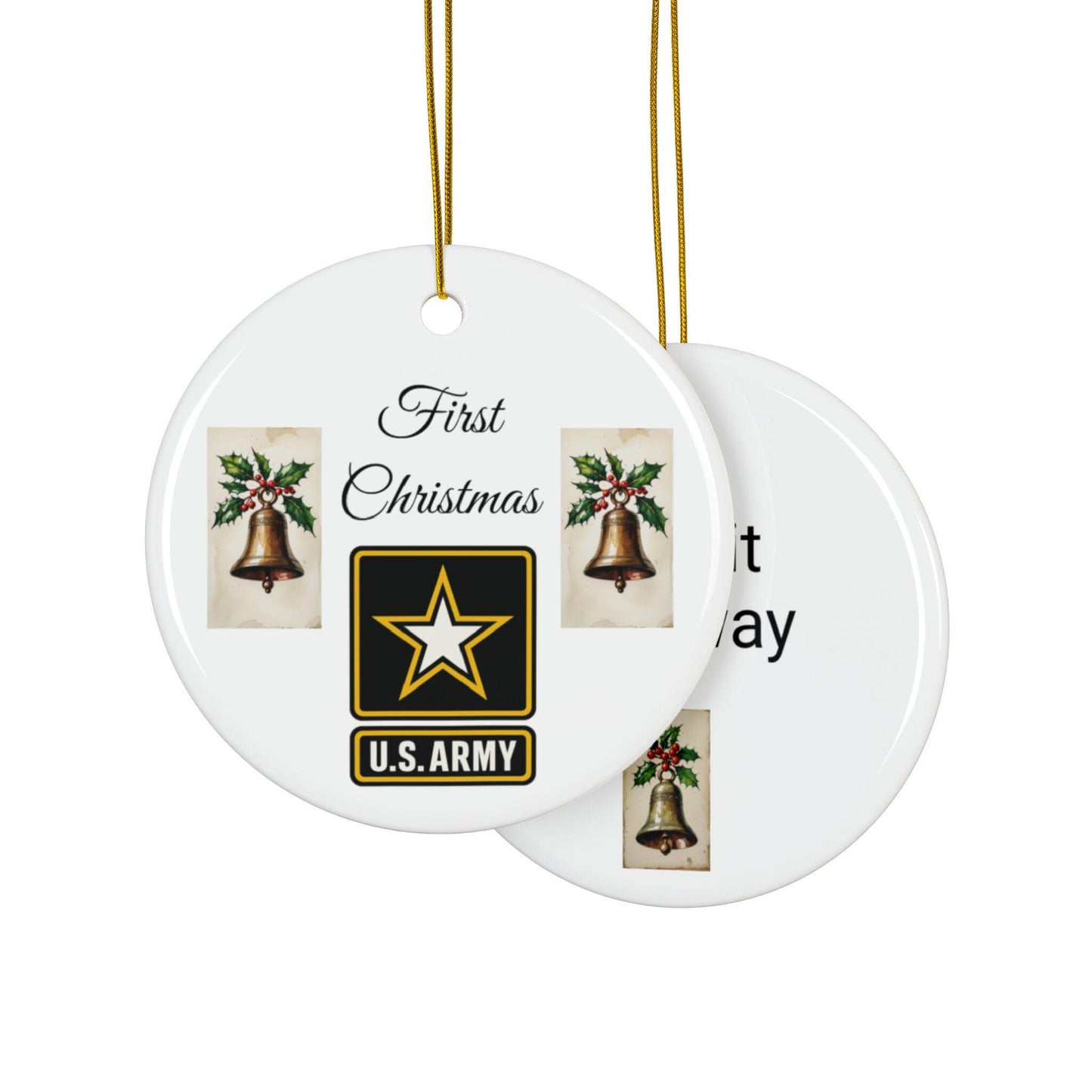 Double-Sided Decorative Army Ornaments, Personalized Christmas Decor, US Army Holiday Gift, Ornaments for Keepsake, Unique Gift Idea